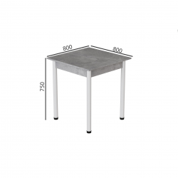 Стіл кухонний Агата 75x80x80 Білий ДСП Бетон 16мм (AGA0042) Стіл кухонний Агата 75x80x80 Білий ДСП Бетон 16мм (AGA0042)