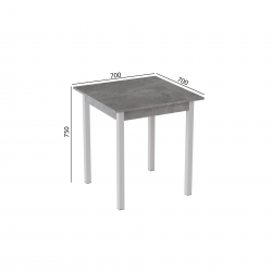 Стіл кухонний Дієго 75x70x70 Білий ДСП Бетон 16мм (DIE0035) Стіл кухонний Дієго 75x70x70 Білий ДСП Бетон 16мм (DIE0035)