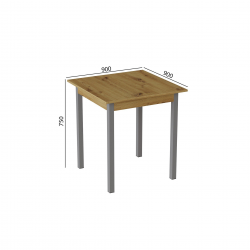 Стіл кухонний Дієго 75x90x90 Сірий ДСП Дуб Артизан 16мм (DIE0048) Стіл кухонний Дієго 75x90x90 Сірий ДСП Дуб Артизан 16мм (DIE0048)