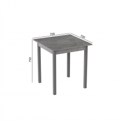 Стіл кухонний Дієго 75x70x70 Сірий ДСП Бетон 16мм (DIE0056) Стіл кухонний Дієго 75x70x70 Сірий ДСП Бетон 16мм (DIE0056)