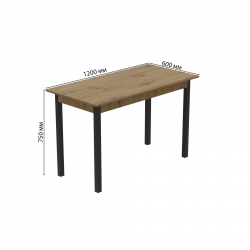 Стіл кухонний Маріо 75x120x60 Чорний ДСП Дуб Артизан 16мм (MAR0006) Стіл кухонний Маріо 75x120x60 Чорний ДСП Дуб Артизан 16мм (MAR0006)