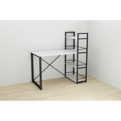 Письмовий стіл Серії Конект c етажеркою 75x120x60 чорний ДСП Біле 16мм (XK00181)