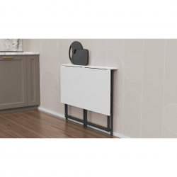 Стіл розкладний Моріс 750x1000x600 Чорний метал ДСП Біле 16 мм (MORI001) Стіл розкладний Моріс 750x1000x600 Чорний метал ДСП Біле 16 мм (MORI001)