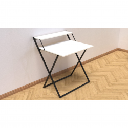 Стіл трансформер Компакт 2 750x790x720 Чорний метал ДСП Білий 16 мм (KOM201) Стіл трансформер Компакт 2 750x790x720 Чорний метал ДСП Білий 16 мм (KOM201)