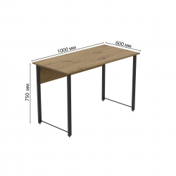 Комп'ютерний стіл Курт 75x100x60 чорний ДСП Дуб Артізан 16мм (KURT2234)