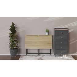 Стіл розкладний Моріс 900 750x900x500 Чорний метал ДСП Дуб Сонома 16 мм (MORI904) Стіл розкладний Моріс 900 750x900x500 Чорний метал ДСП Дуб Сонома 16 мм (MORI904)