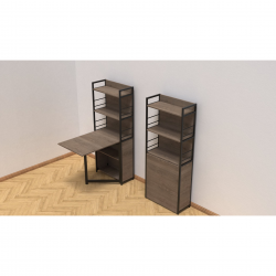 Стіл книжка з етажеркою Практик 2 1555x640x990 Чорний метал ДСП Дуб Сонома Трюфель 16 мм (PRA205)