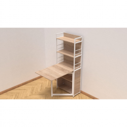 Стіл книжка з етажеркою Практик 2 1555x640x990 Білий метал ДСП Дуб Сонома 16 мм (PRA211) Стіл книжка з етажеркою Практик 2 1555x640x990 Білий метал ДСП Дуб Сонома 16 мм (PRA211)