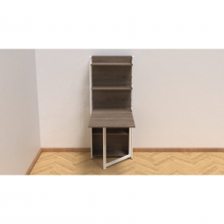 Стіл книжка з етажеркою Практик 2 1555x640x990 Білий метал ДСП Дуб Сонома Трюфель 16 мм (PRA212) Стіл книжка з етажеркою Практик 2 1555x640x990 Білий метал ДСП Дуб Сонома Трюфель 16 мм (PRA212)