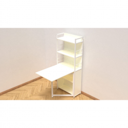 Стіл книжка з етажеркою Практик 2 1555x640x990 Білий метал ДСП Білий 16 мм (PRA208) Стіл книжка з етажеркою Практик 2 1555x640x990 Білий метал ДСП Білий 16 мм (PRA208)