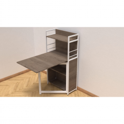 Стіл книжка з етажеркою Практик 1 1200x640x990 Білий метал ДСП Дуб Сонома Трюфель 16 мм (PRA112) Стіл книжка з етажеркою Практик 1 1200x640x990 Білий метал ДСП Дуб Сонома Трюфель 16 мм (PRA112)