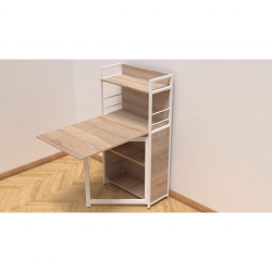 Стіл книжка з етажеркою Практик 1 1200x640x990 Білий метал ДСП Дуб Сонома 16 мм Стіл книжка з етажеркою Практик 1 1200x640x990 Білий метал ДСП Дуб Сонома 16 мм