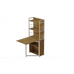 Стіл книжка з етажеркою Практик 2 1555x640x990 Білий метал ДСП Дуб Артизан 16 мм (PRA213) Стіл книжка з етажеркою Практик 2 1555x640x990 Білий метал ДСП Дуб Артизан 16 мм (PRA213)