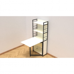 Стіл книжка з етажеркою Практик 2 1555x640x990 Чорний метал ДСП Білий 16 мм (PRA201) Стіл книжка з етажеркою Практик 2 1555x640x990 Чорний метал ДСП Білий 16 мм (PRA201)