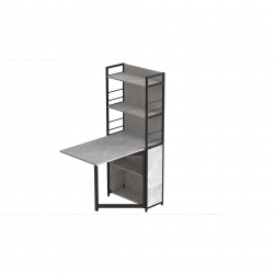 Стіл книжка з етажеркою Практик 2 1555x640x990 Чорний метал ДСП Бетон 16 мм (PRA207) Стіл книжка з етажеркою Практик 2 1555x640x990 Чорний метал ДСП Бетон 16 мм (PRA207)