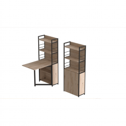 Стіл книжка з етажеркою Практик 2 1555x640x990 Чорний метал ДСП Дуб Сан-Маріно 16 мм (PRA202)