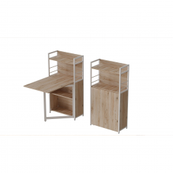 Стіл книжка з етажеркою Практик 1 1200x640x990 Білий метал ДСП Дуб Сан-Маріно 16 мм (PRA109) 