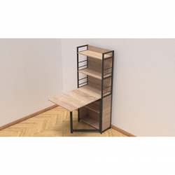 Стіл книжка з етажеркою Практик 2 1555x640x990 Чорний метал ДСП Дуб Сонома 16 мм (PRA204) Стіл книжка з етажеркою Практик 2 1555x640x990 Чорний метал ДСП Дуб Сонома 16 мм (PRA204)