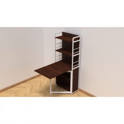 Стіл книжка з етажеркою Практик 2 1555x640x990 Білий метал ДСП Венге Магія 16 мм (PRA210) Стіл книжка з етажеркою Практик 2 1555x640x990 Білий метал ДСП Венге Магія 16 мм (PRA210)