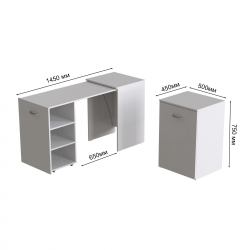 Стіл-тумба трансформер Смарт 1/1 750x1450x500 ДСП Біле 16 мм (SMART001) Стіл-тумба трансформер Смарт 1/1 750x1450x500 ДСП Біле 16 мм (SMART001)