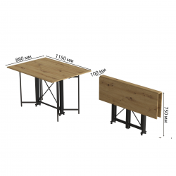 Стіл-книга трансформер Спайдер 750x1150x880 Чорний метал ДСП Дуб Артизан 16 мм (SPAR006) Стіл-книга трансформер Спайдер 750x1150x880 Чорний метал ДСП Дуб Артизан 16 мм (SPAR006)