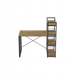 Письмовий стіл Серії Конект c етажеркою 75x120x60 чорний ДСП Дуб Артизан 16мм (XK00183)