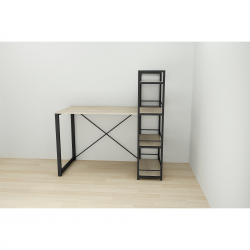 Письмовий стіл Серії Конект c етажеркою 75x120x60 чорний ДСП Дуб Сонома 16мм (XK00184)