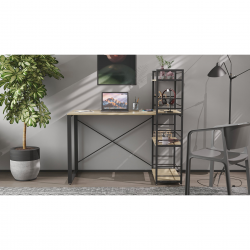 Письмовий стіл Серії Конект c етажеркою 75x120x60 чорний ДСП Дуб Сонома 16мм (XK00184)