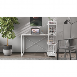 Письмовий стіл Серії Конект c етажеркою 75x120x60 білий ДСП Біле 16мм (XK00187)