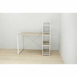 Письмовий стіл Серії Конект c етажеркою 75x120x60 білий ДСП Дуб Сонома 16мм (XK00190) Письмовий стіл Серії Конект c етажеркою 75x120x60 білий ДСП Дуб Сонома 16мм (XK00190)