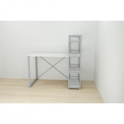 Письмовий стіл Серії Конект c етажеркою 75x120x60 сірий ДСП Біле 16мм (XK00193) Письмовий стіл Серії Конект c етажеркою 75x120x60 сірий ДСП Біле 16мм (XK00193)