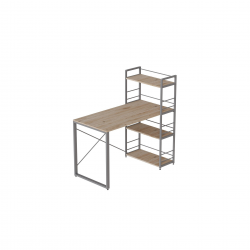 Письмовий стіл Серії Конект c етажеркою 75x120x60 сірий ДСП Дуб Сан-Маріно 16мм (XK00194)