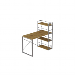 Письмовий стіл Серії Конект c етажеркою 75x120x60 сірий ДСП Дуб Артизан 16мм (XK00195)