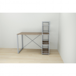 Письмовий стіл Серії Конект c етажеркою 75x120x60 сірий ДСП Дуб Сонома Трюфель 16мм (XK00197)