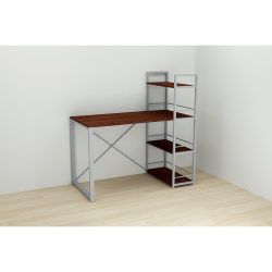 Письмовий стіл Серії Конект c етажеркою 75x120x60 сірий ДСП Венге 16мм (XK00198)