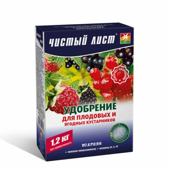 Мінеральне добриво для плодових і ягідних чагарників кристалічне Чистий Лист 1,2кг