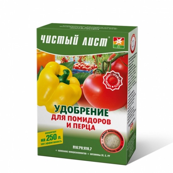 Мінеральне добриво для помідорів і перцю кристалічне Чистий Лист 300гр Мінеральне добриво для помідорів і перцю кристалічне Чистий Лист 300гр