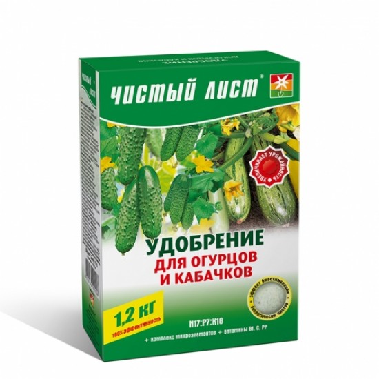 Мінеральне добриво для огірків і кабачків кристалічні Чистий Лист 1,2кг