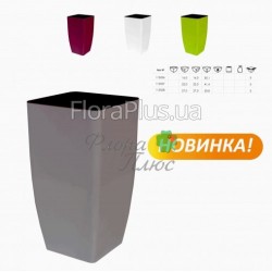 Вазон з автополивом Квадро з вставкою 16*16*30см